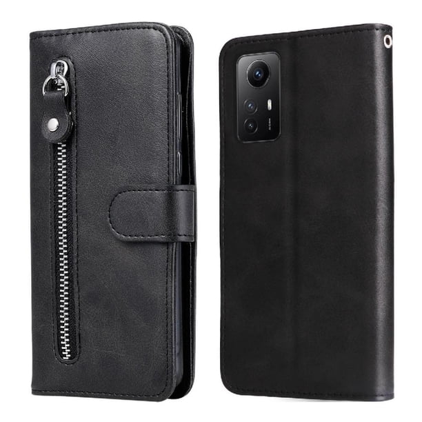 Funda con Cremallera para Xiaomi Redmi Note 12s 4G, Carcasa Cartera de Cuero PU con Soporte y Tarjetero