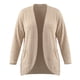 thumbnail image 5 of GRACE & GRANDEUR Cárdigan abierto de talla grande para mujer, tejido de punto acanalado, manga larga, suéteres casuales con bolsillos 3X Beige, 5 of 7
