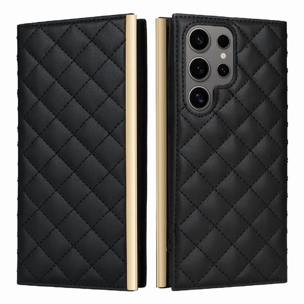 Funda Tipo Cartera Acolchada con Correa para Samsung Galaxy S25 UltraNegro