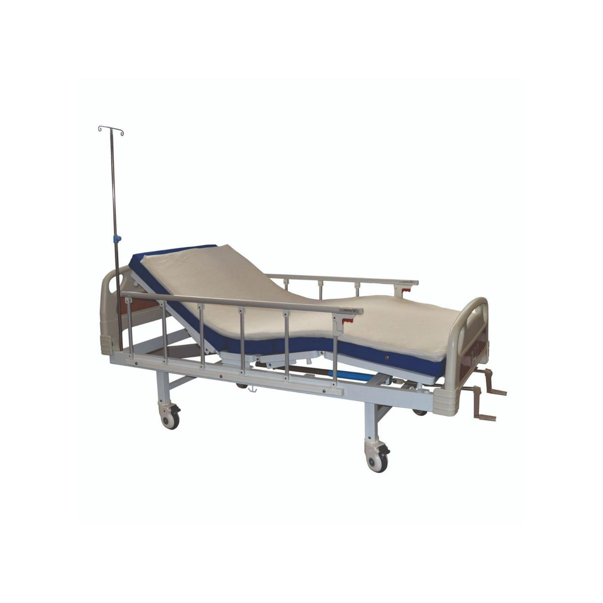 Glomed - Cama Clínica Manual 2 Pos Plus + Colchón Imper 10cm + Topper