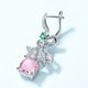 thumbnail image 2 of Aretes Colgantes Rosados con Moño para Mujer Corte Cojín 5 Quilates Hipoalergénicos de Moda Aretes Nupciales para Boda Aretes Colgantes de Plata Esterlina 925, 2 of 4