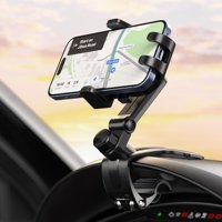 Genérico - Soporte Para Teléfono Móvil Con Rotación De 360° Para El Salpicadero Del Coche, Fácil De Manejar Con Una Mano, Compatible Con Smartphones De 4 A 7 Pulgadas-Negro