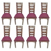 Koliat - Pack 8 Sillas Florencia Nogal Tapiz Burdeo