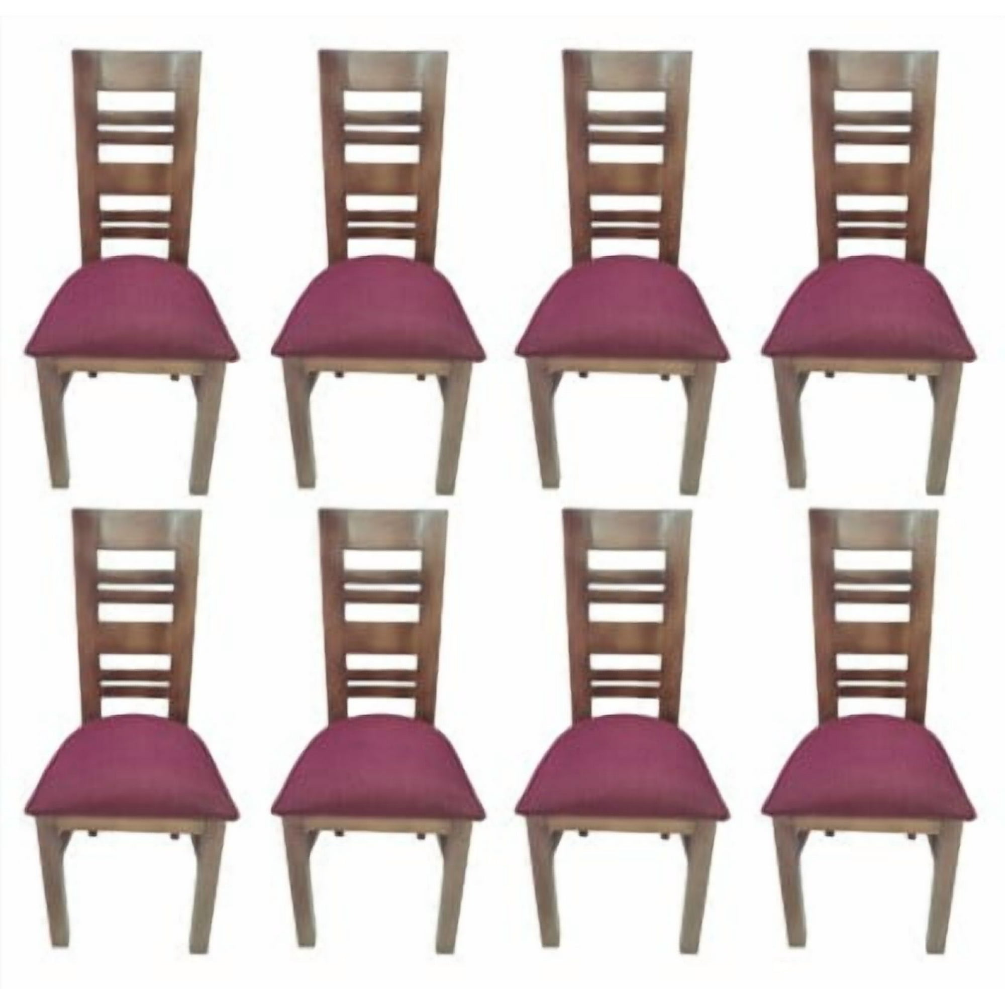 Koliat - Pack 8 Sillas Florencia Nogal Tapiz Burdeo