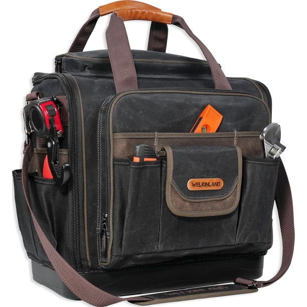 Bolsa de Herramientas para Electricista WELKINLAND 54 Bolsillos Impermeable de Lona