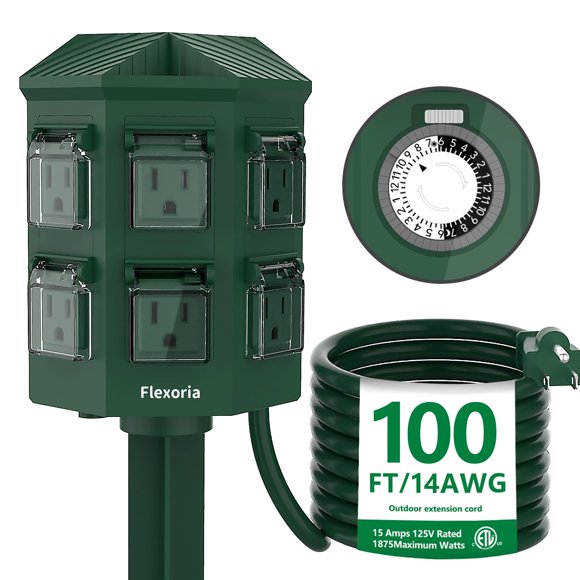Regleta Flexoria de 30 m con Temporizador y 6 Tomas, Certificada ETL