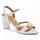 thumbnail image 1 of Sandalia Mujer Taco Pelica Blanco Detalle Dorado Vizzano, 1 of 2