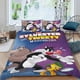 thumbnail image 2 of Sylvester y Tweety Pie Conjunto de sábanas temático, trío de piezas, cómodo y amigable con la piel, diseño único, regalo de decoración para el hogar para familiares, amigos y fans,173cm *218cm, 2 of 6