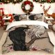 thumbnail image 1 of Featuring a Crow And Owl Perched on a Flower Branch This Printed Duvet Cover Set Includes Bedding Essentials It Comes in Various Colors Suitable for All Seasons, 1 of 1