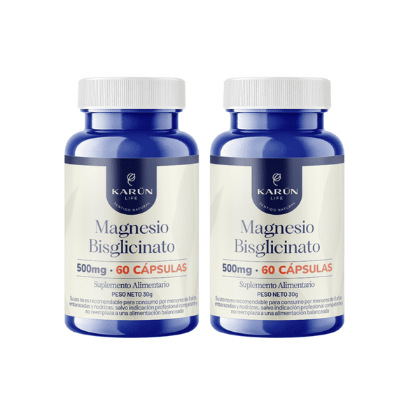 Pack x2 Magnesio bisglicinato 120 Cap Karun Life