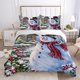thumbnail image 2 of Christmas Gifts Xmas Snow Snowman Santa Claus Quilt Duvet Cover Set Double3-Piece Bedding Set, 2 of 5