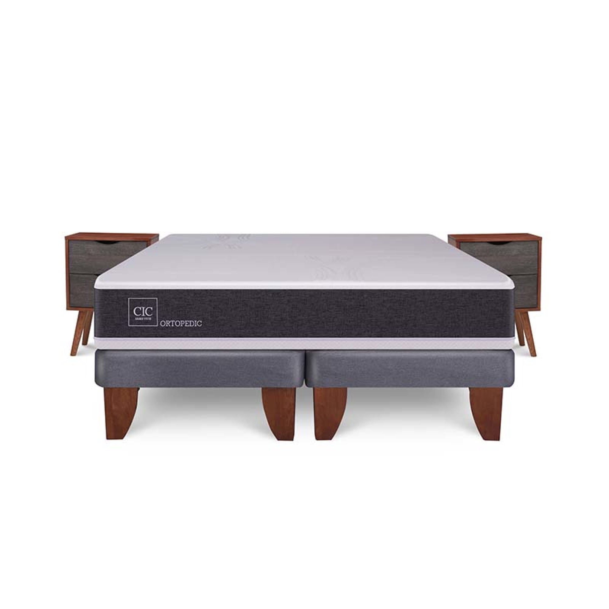 Cama Europea Europea New Ortopedic King Veladores King Base Dividida
