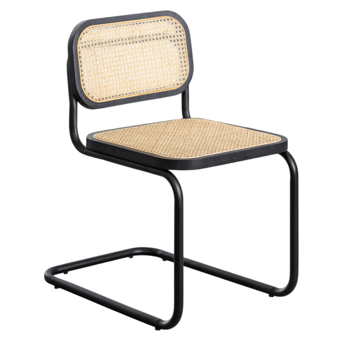 Moboi - Silla Breuer Negra Madera Y Ratán