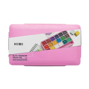 Himi Set Gouache 18 Colores Basicos 12G + 3 Pinceles Rosado