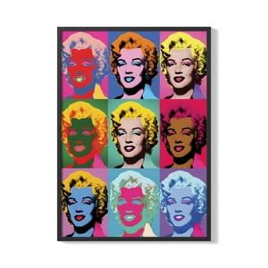 Creango - Cuadro Poster Enmarcado Marilyn Monroe Andy Warhol Decorativo