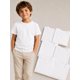thumbnail image 1 of Pack 6 Poleras De Niños Cuello 100% Algodon Cuello Redondo Blanco 4 Lisa, 1 of 3