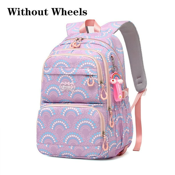 Rolling School Bags for Girls Backpack Children Waterproof School Backpacks with Wheels Middle School Trolley Luggage Back Pack