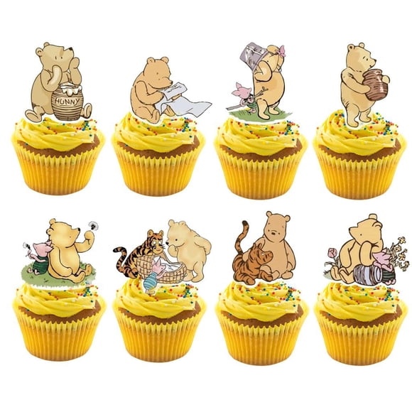 Decoración para cupcakes MUNIMJI Classic Winnie, 48 unidades, Baby Shower