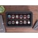 thumbnail image 4 of Caja de relojes ROTHWELL de 12 compartimentos de cuero negro/rojo, 4 of 9