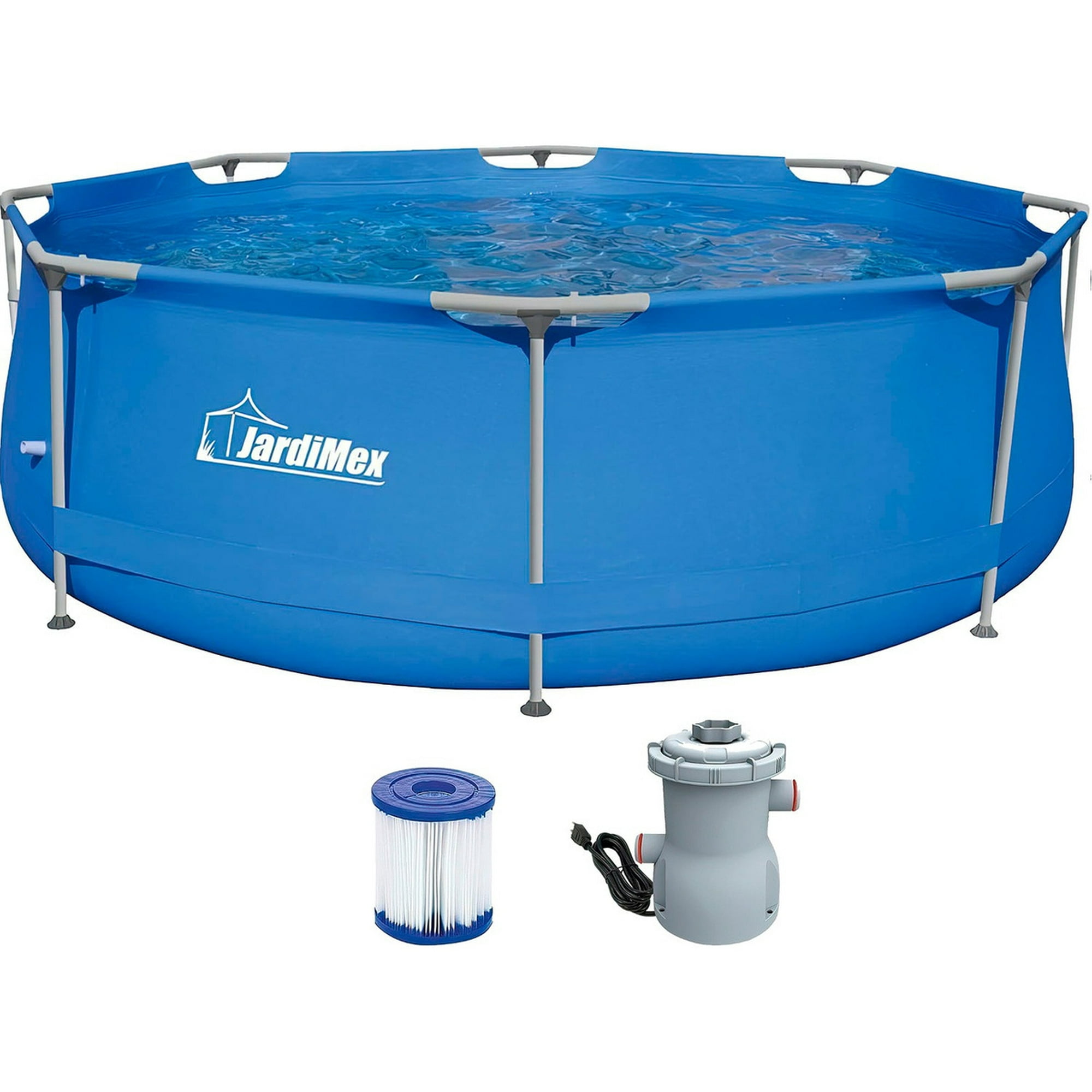 Jardimex - Piscina Estructural Redonda 304cm Diametro 76cm Alto Y Bomba