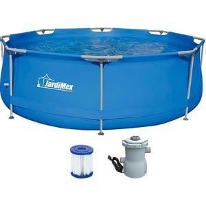 Jardimex - Piscina Estructural Redonda 304Cm Diametro 76Cm Alto Y Bomba