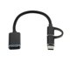 thumbnail image 4 of Adaptador De Cable De Datos Micro USB Tipo C USB-C De Servicio Pesado 2 En 1 Negro, 4 of 5