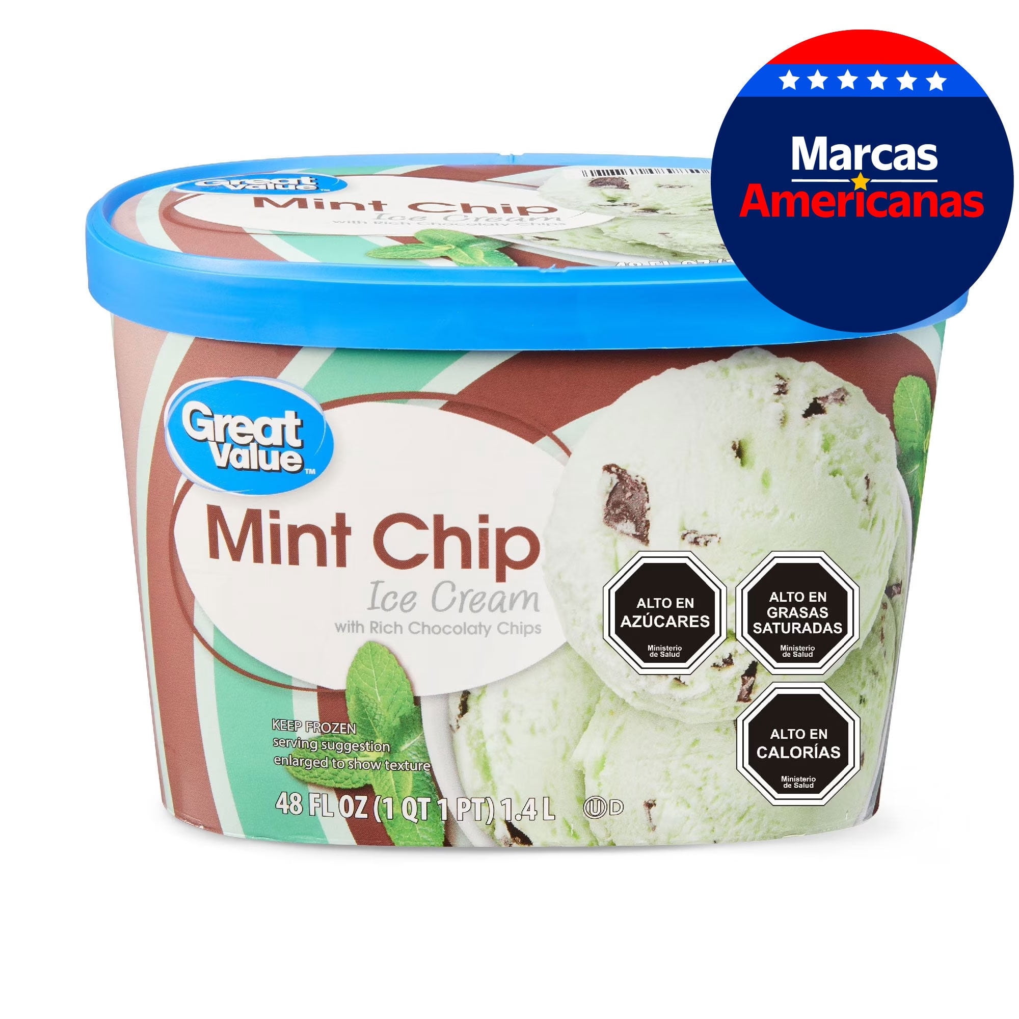 Helado Menta Chip Pote 1,4 L Great Value