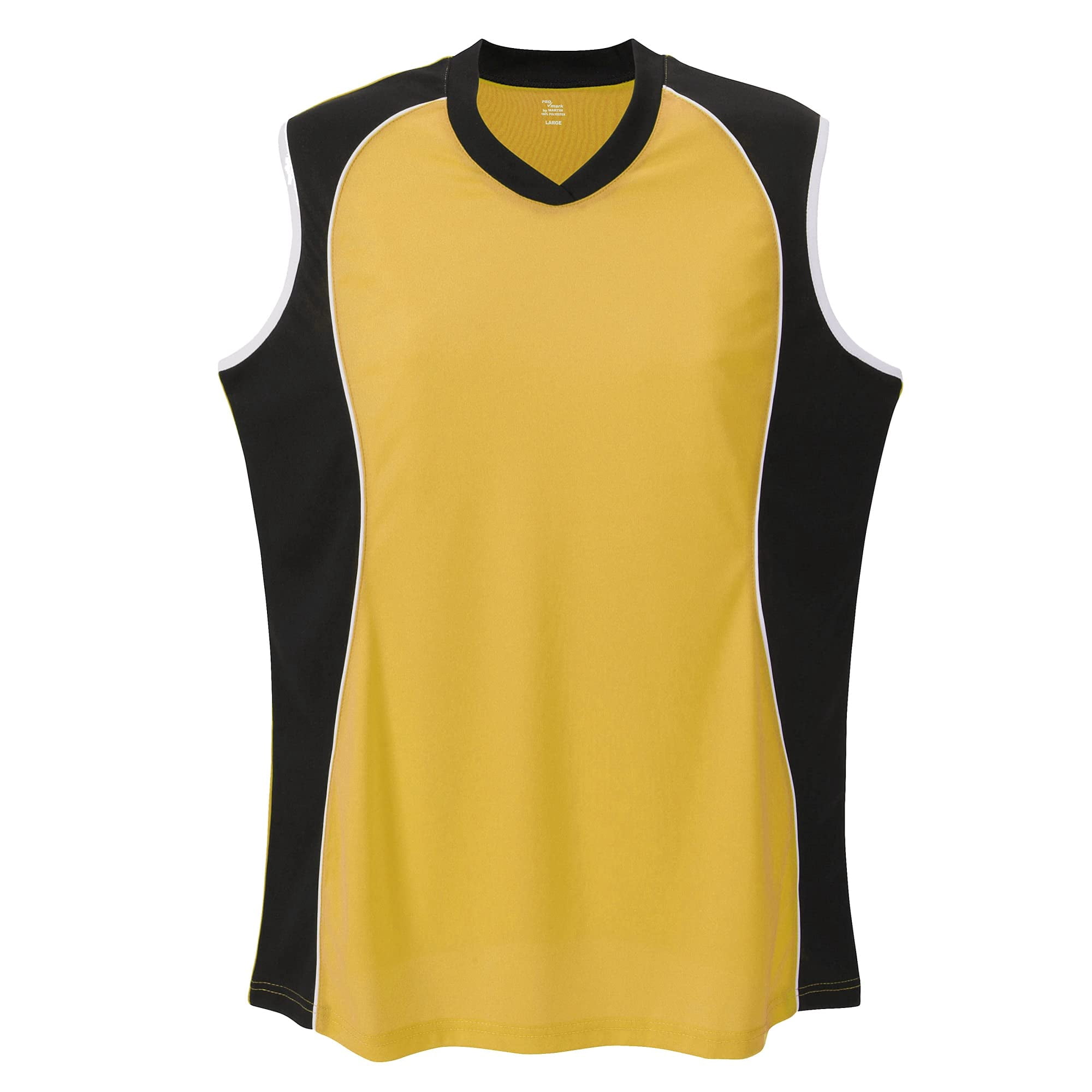 Jersey Martin Sports Sin Mangas Con Cuello En V Para Mujer, Dorado (talla L)