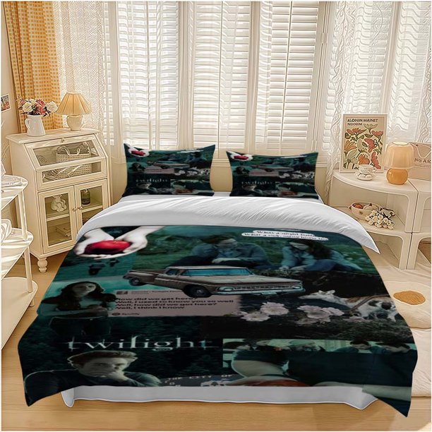 3pcs Twilight Collage Pattern Bedding Set Soft and Comfortable Bedding Set Suitable for All Seasons Ideal for Home Bedrooms and Guest Rooms