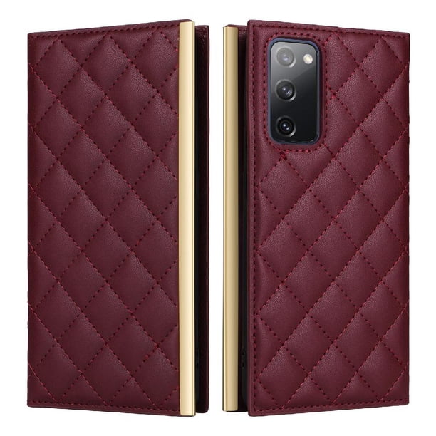 Funda Tipo Cartera Acolchada con Correa para Samsung Galaxy S20 FE 2022Rojo