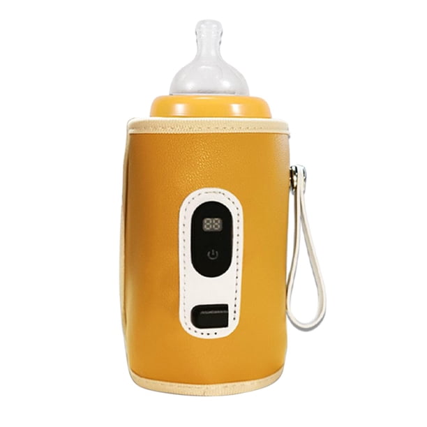Calentador de biberones, recipiente para leche de viaje, biberón multifuncional que mantiene la taza más caliente, calentador de leche para lactancia, amarillo