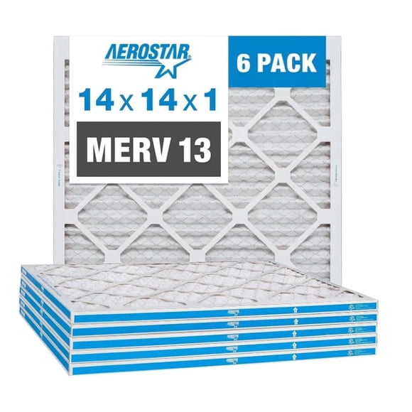 Filtro de aire Aerostar MERV 13 14x14x1 - 6 unidades para HVAC