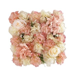 Magideal - Panel De Pared De Flores Artificiales Paneles De Flores De Seda Decorativas Arreglos Florales Fondo Telón De Fondo Para Bodas Decoración Interior Al , Rosa Champán