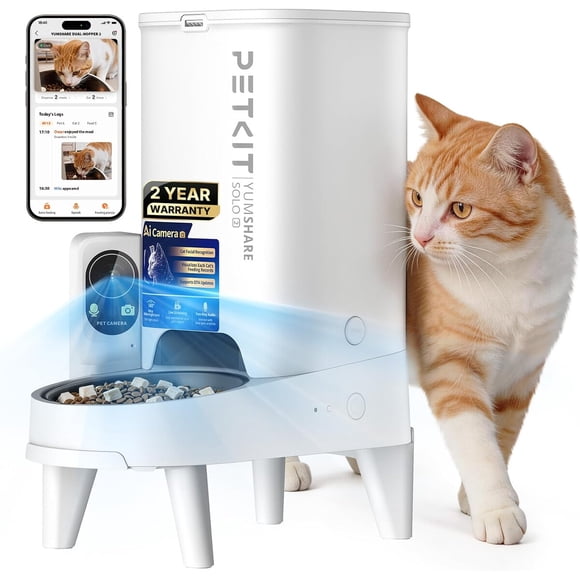 Comedero Automático PETKIT D4H2 1080P AI para 15 Mascotas Gatos
