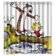 thumbnail image 1 of Cortina de ducha con diseño de Calvin y Hobbes, juego de cortinas de baño con ganchos, tamaño 60 x 72 pulgadas, 1 of 3