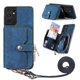 thumbnail image 1 of Funda Tipo Cartera con Correa Cruzada para Samsung Galaxy S21 Ultra Protección Contra Golpes Azul, 1 of 5