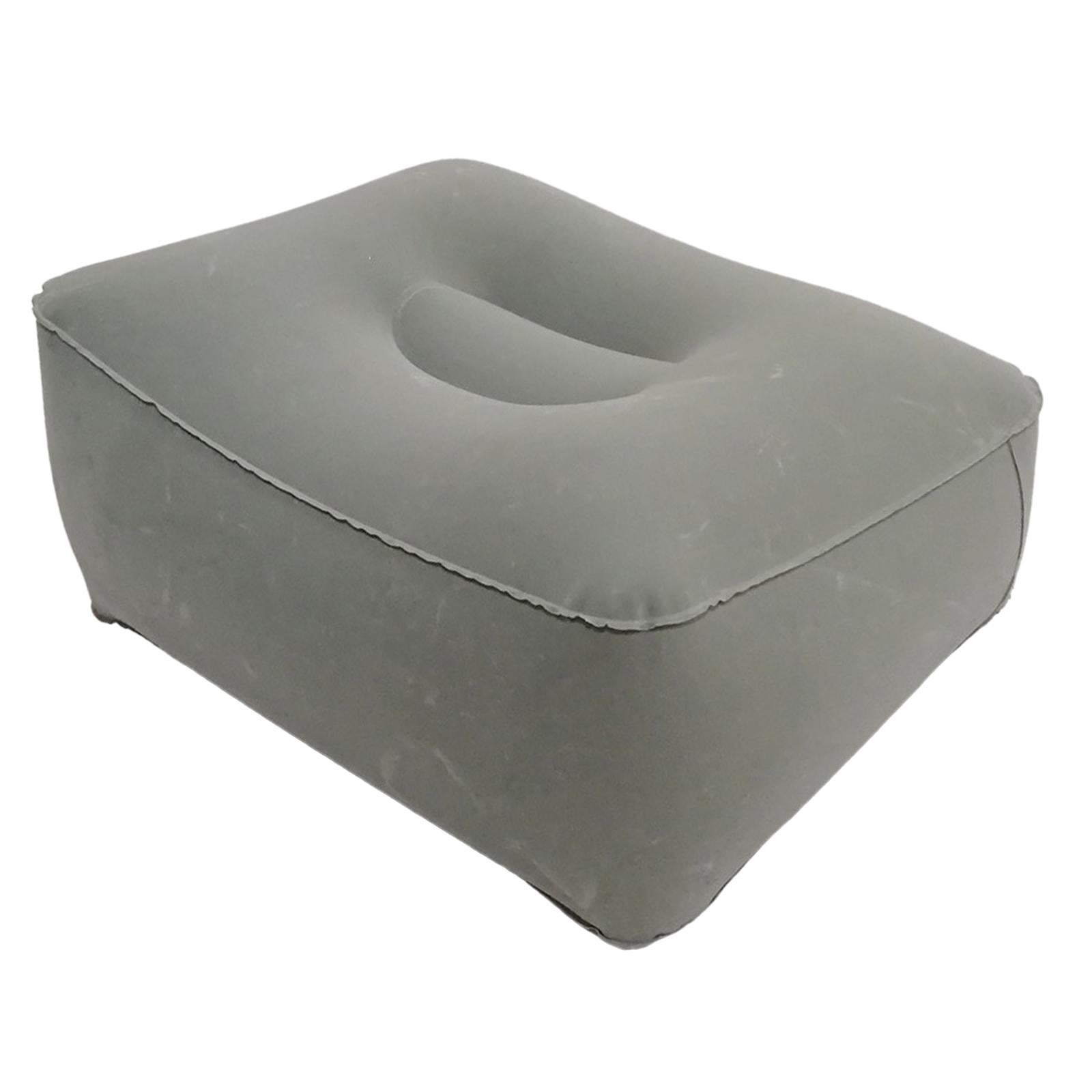 Magideal - Almohadilla Curva Para Reposapiés Inflable, Cojín Cómodo Para Reposapiés, Almohada Suave Para Pies, Plegable Para Oficina, Viaje, Ordenador, Avión, Gris