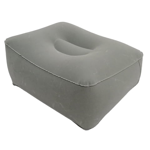 Magideal - Almohadilla Curva Para Reposapiés Inflable, Cojín Cómodo Para Reposapiés, Almohada Suave Para Pies, Plegable Para Oficina, Viaje, Ordenador, Avión, Gris