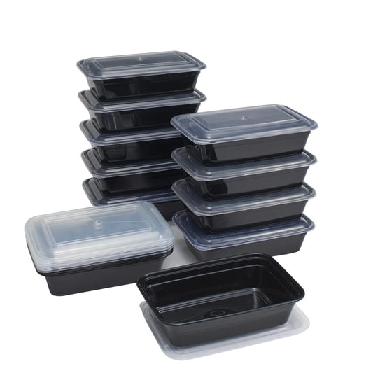 Contenedor Meal Prep 1l Plástico 15 Piezas Negro 1 Un Mainstays