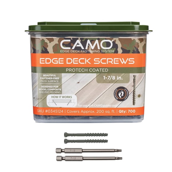 Tornillos para cubierta Camo Edge, 1-7/8 pulgadas, fijación oculta ProTech, 700 unidades