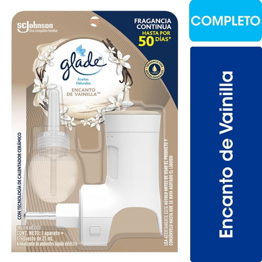 Desodorante Ambiental Eléctrico Kit Aceite Encanto De Vainilla Blister 21 ml Glade