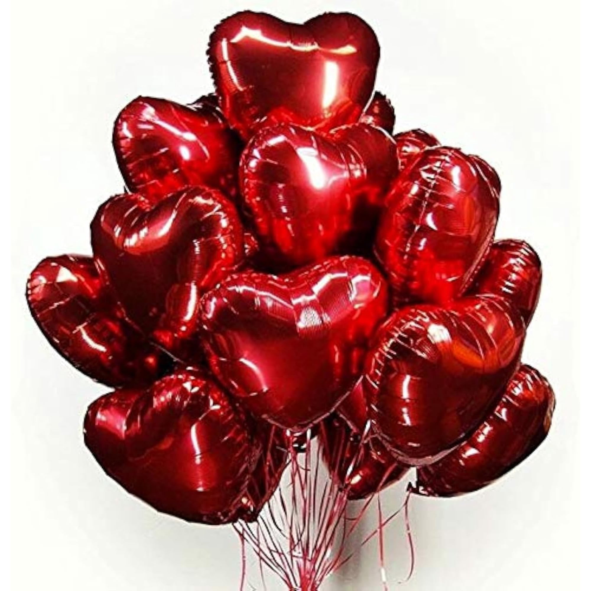 Globalons Giga Gud Red Heart, Papel De Aluminio De 18 Pulgadas, 30 Unidades Con Cinta