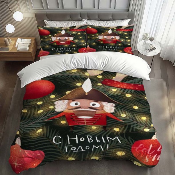 3pcs Nutcracker Greeting Card Set Soft And Comfortable Bedding Set Suitable for All Seasons