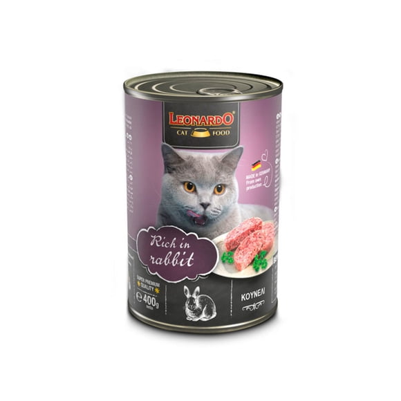 Display 6 unidades Alimento Super Premium Conejo Gato 400gr