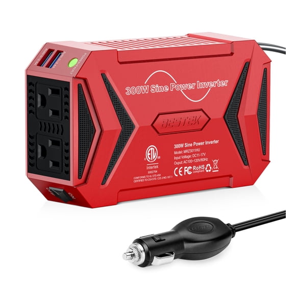 Inversor de energía BESTEK 300W 12V a 110V 4.8A USB
