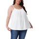 thumbnail image 4 of CURVY GLAM Camiseta sin mangas con tirantes ajustables y pliegues básicos elegantes para mujer de talla grande para la escuela o universidad 2X Blanco, 4 of 6