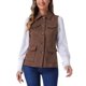 thumbnail image 1 of INSPIRE CHIC Chaleco de Utilidad sin Mangas de Mujer de Imitación de Gamuza con Botones, Chaqueta de Carga con Bolsillos y Cuello Abatible Café XL, 1 of 6