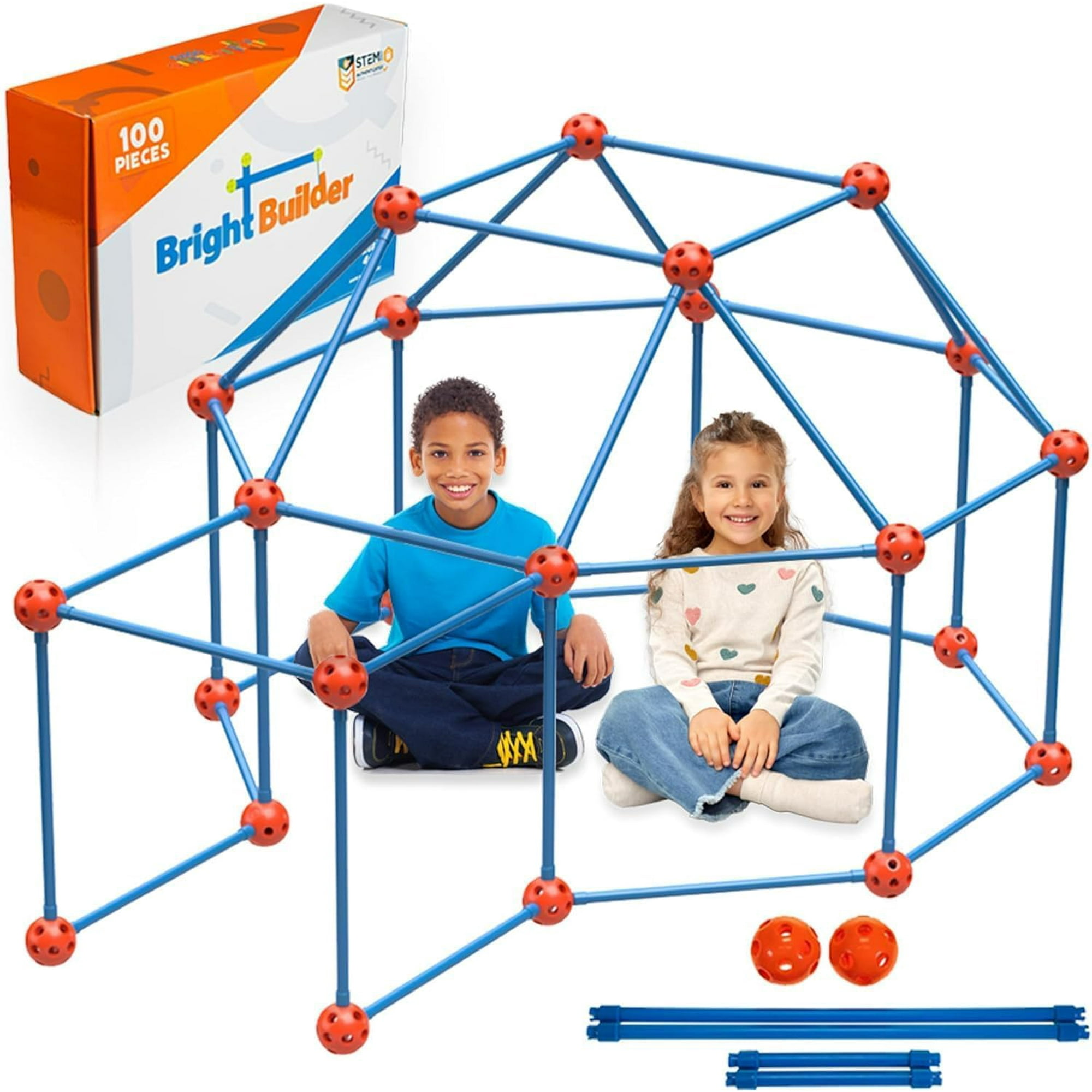 Kit De Construcción Fort Intellio Toys Bright Builders, 100 Piezas