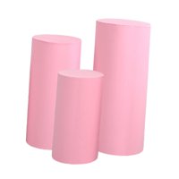 Magideal - 2X Cubiertas De Pedestal Cilíndrico, Cubierta De Soporte De Zócalo Cilíndrico, Cubiertas De Zócalo Cilíndricas Decorativas Para Cumpleaños, Acción De Rosa Claro