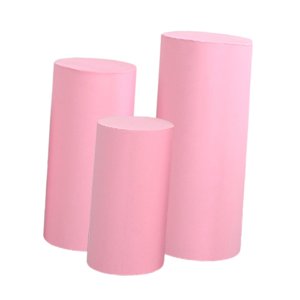 Magideal - 2X Cubiertas De Pedestal Cilíndrico, Cubierta De Soporte De Zócalo Cilíndrico, Cubiertas De Zócalo Cilíndricas Decorativas Para Cumpleaños, Acción De Rosa Claro